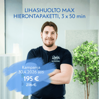 Lihashuolto max hierontapaketti 3x50 min (sis. Kantamaksu)