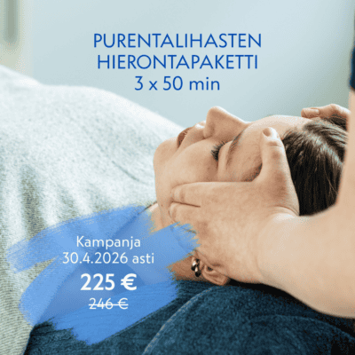 Purentalihashieronnan paketti 3x50 min (sis. Kantamaksu)