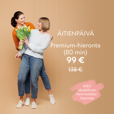 Äitienpäivä 2026: Premium-hieronta 80 min sis. Kanta-maksu