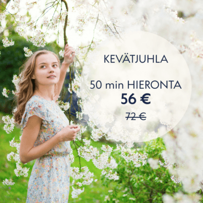 Kevätjuhla 2026: 50 min hieronta (sis. Kanta-maksu)